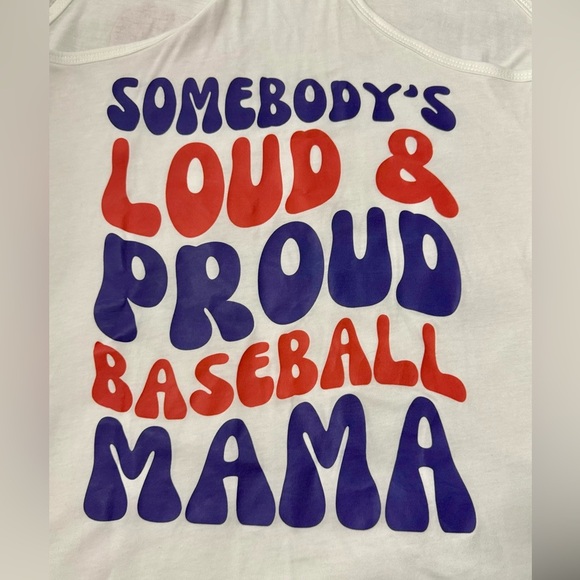 Baseball Mama White Tank Top with Red Heart Design & back graphic XXL - Picture 5 of 6